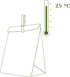 <p>
	Close the bag and keep at 25°C</p>
